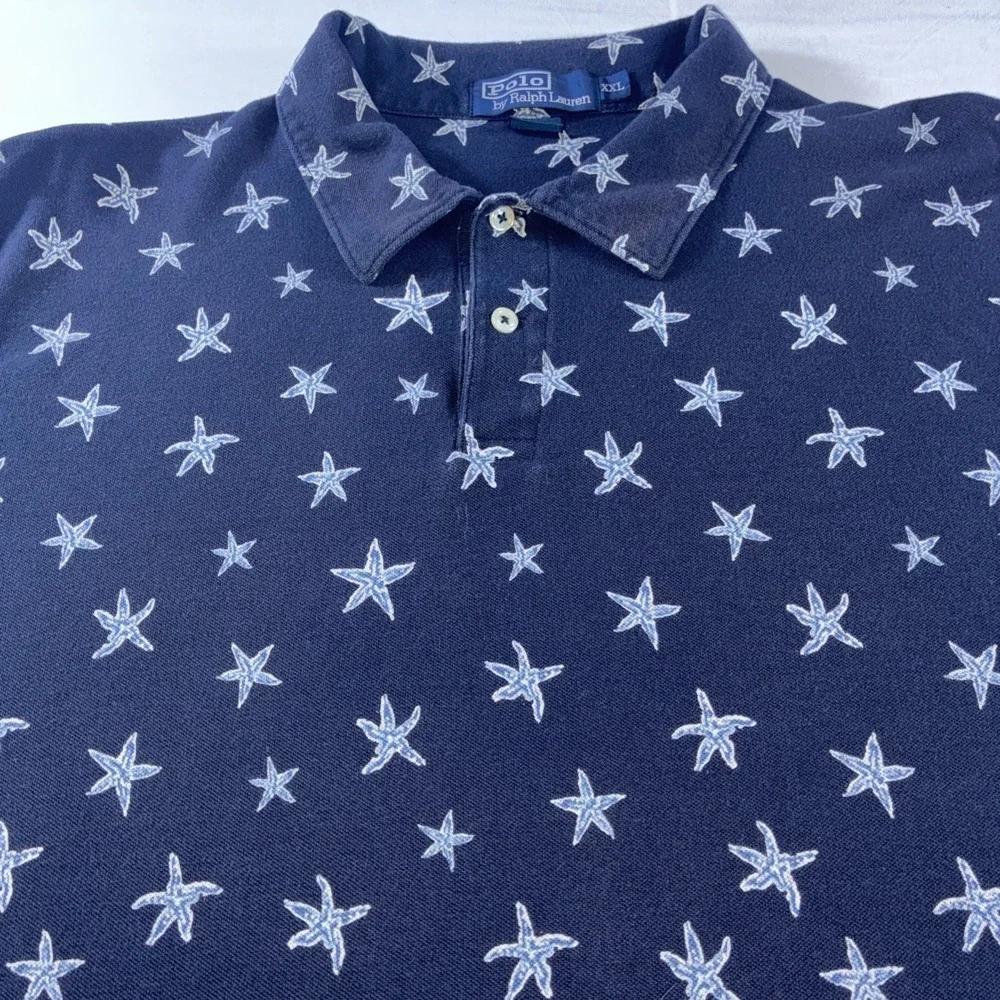 Polo Ralph Lauren Polo Starfish Design Nautical Beach Wear Men's XXL Blue